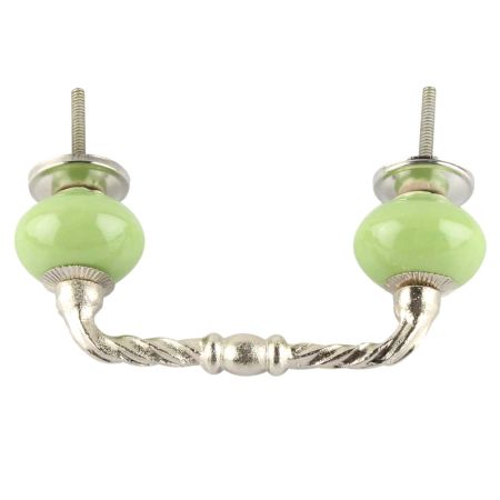 Pea Green Ceramic Cut Bridge Handles